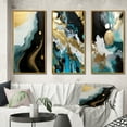 thumbnail image 1 of Designart "Essence of Nature Abstract in Gold and Black I" Abstract Painting Framed Wall Art Set Of 3 - Gold Modern Frame Gallery Set For Office Decor, 1 of 6