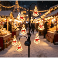 thumbnail image 3 of Mini Bow Christmas Tree Lights Christmas Solar Tree Stake Lights Outdoor Yard Decor, Warm White LED Solar Pathway Lights, 3 of 4