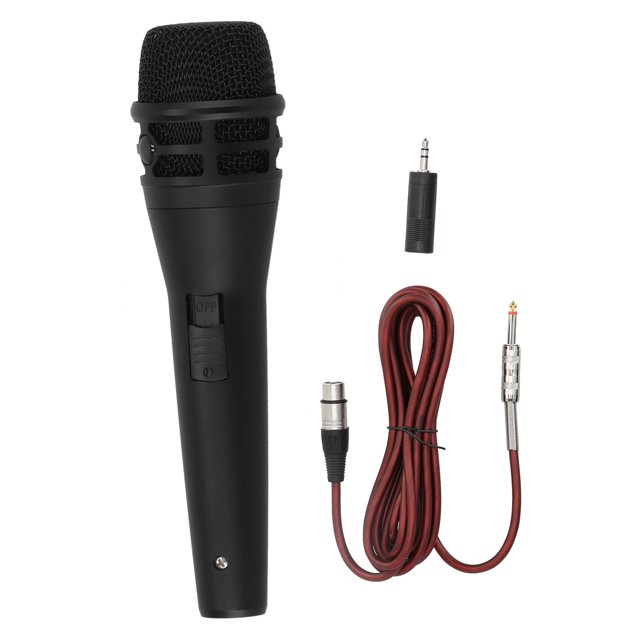 Micrófono con cable dinámico cardioide de mano para Karaoke, canto, hogar, escenario al aire libre, discurso, negro