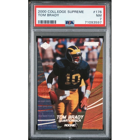 PSA 7 Tom Brady 2000 Edge Supreme #176 Rookie Card New England Patriots #1090/2000