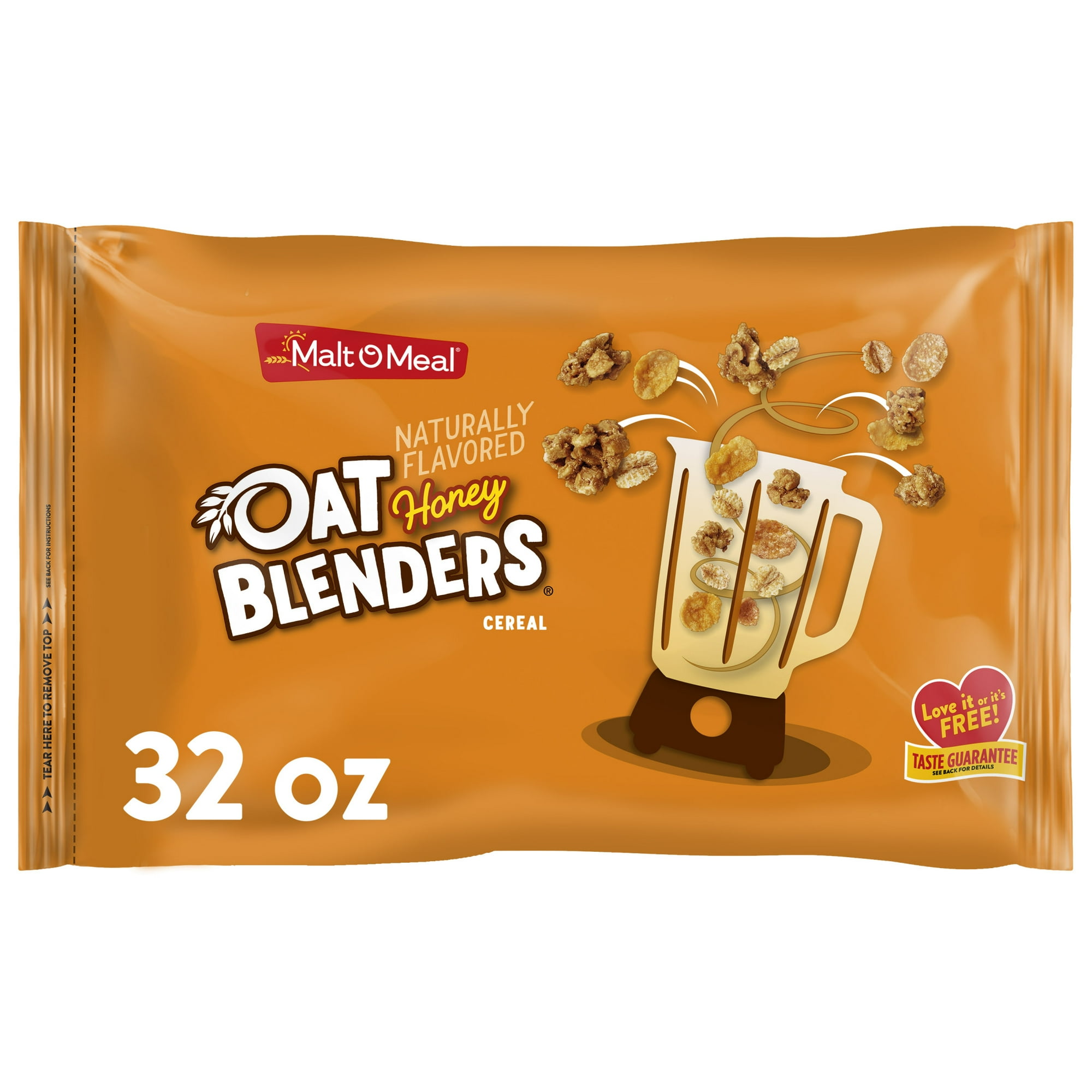 Malt-O-Meal Honey and Oat Blenders Kids Breakfast Cereal, Family Size, 32 oz Bag