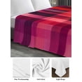 thumbnail image 6 of Red Purple King Size Flat Sheet, Wrinkleproof & Fadeproof Cooling Flat Bed Sheet Only, Modern Striped Plaid Abstract Oil Painted Breathable Soft Bedding Top Sheets 105 x 98 Inches, 6 of 8