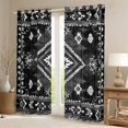 thumbnail image 2 of Manfei Retro Rustic Aztec Black Out Curtains,Vintage Boho Tribal Curtains Pack of 2 (42x63 Each),Gray Black Bedroom Curtains For Men Women,Breathable Home Decor, 2 of 6