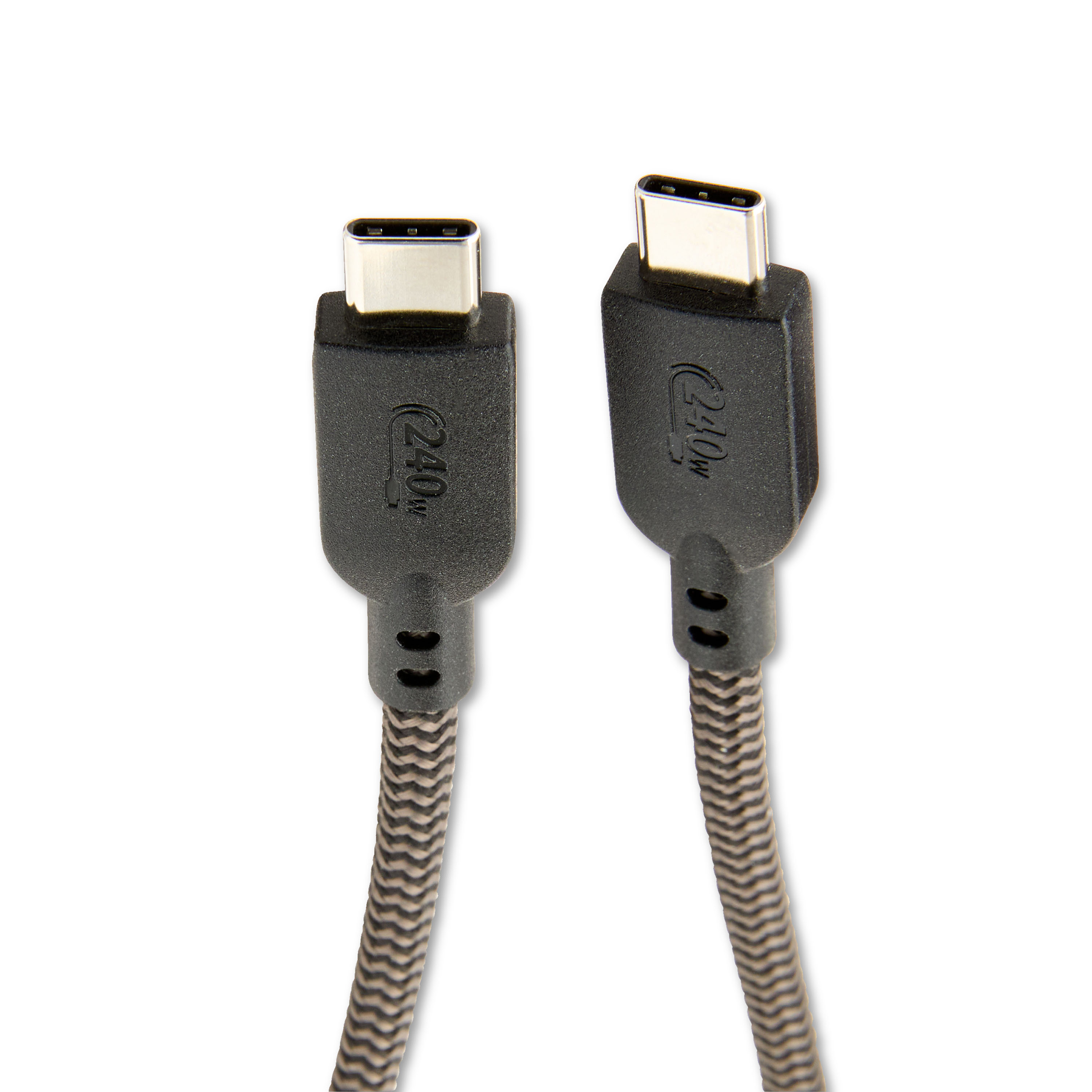 onn USB-C to USB-C Braided Cable, 6Ft, Black photo 3