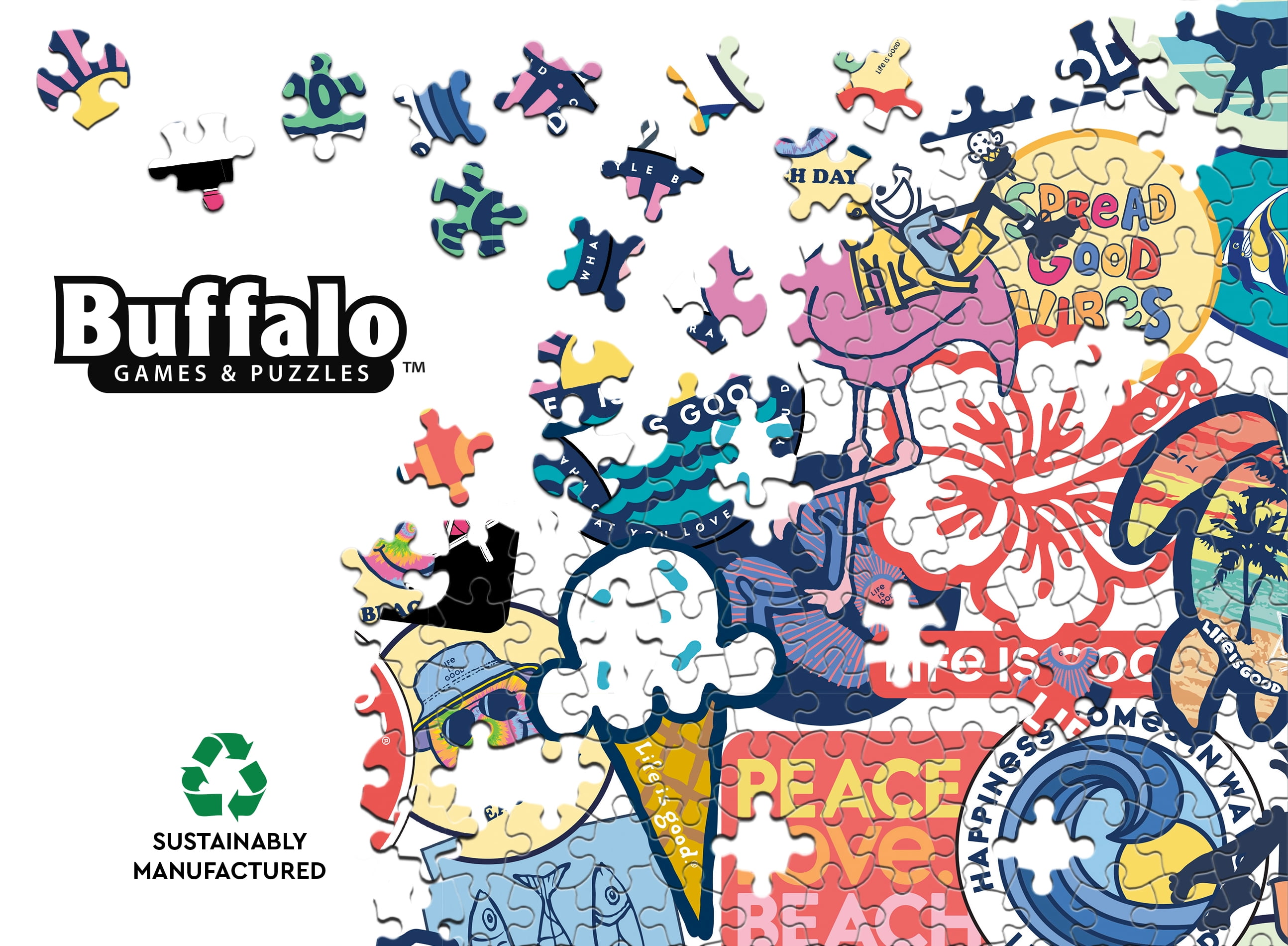 Buffalo Games LIG Summer Stickers 1000-Piece Interlocking Jigsaw Puzzle for Adults Ages 14+