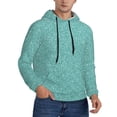 thumbnail image 2 of Naloa Teal Green Glitter Men's Casual Hooded Collar Drawstring Hoodies Pullover Sweatshirts Casual Long Sleeve Shirts-3X-Large, 2 of 7