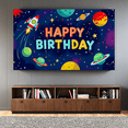 thumbnail image 5 of Outer Space Themed Happy Birthday Banner with Adorable Alien Rockets Planets and Stars Party Decoration Background for Birthday Parties Photography Props and Kids Celebrations, 5 of 7