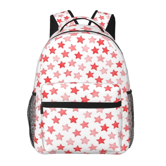 Red And Pink Star Backpack Lightweight Rucksack Travel Bag for Men and Women