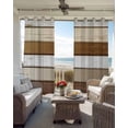 thumbnail image 4 of Vintage Geometric Brown Blackout Curtains, Light Blocking Print Window Curtains, Farmhouse Country Chic Wood Grain Thermal Insulated Window Drapes for Living Room 2 Panels, 55"W x 39"L, 4 of 9