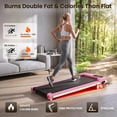 thumbnail image 2 of Evitormill Walking Pad Under Desk Treadmill with Incline for Home and Office, 2.5HP Low Noise, 36" Running Belt, Supports 265 Lbs (Pink), 2 of 7
