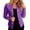 Purple, variant on Dressy Casual Blazer for Women, Stand Collar Button Decor, Slim Fit Office Work Jacket with Cuff Buttons, 1 Piece, S-XXXXXL, Plus Size Friendly