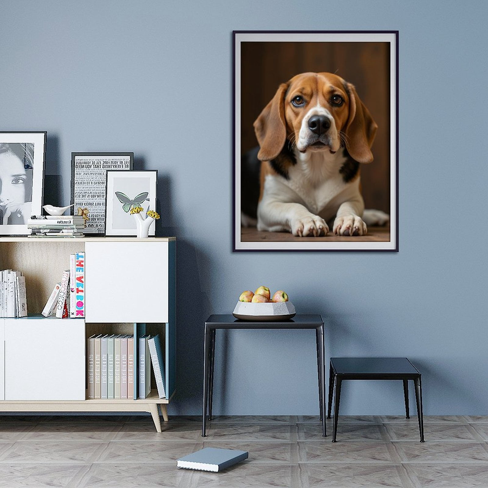 Diamond Art Kit for Adults, Brown White Dog Lying Indoors Diamond Painting for Adults Beginners, 5D DIY Diamond Art Painting Kits, Colorful Diamond Painting Craft for Home Decor 12x16