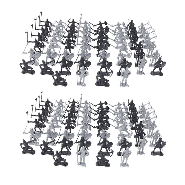 2x 60 Piezas Caballeros Caballos Guerrero de Juguete Medieval Modelo Juguetes para CUTICAT Figura de soldados medievales
