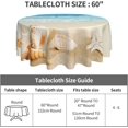 thumbnail image 4 of Summer Beach Theme Tablecloth Round 60 Inch Coastal Holiday Sand Starfish Ocean Wave Print Decorative Table Cloth with Dust-Proof Wrinkle Resistant for Home Kitchen Dining Patio Outdoor Picnic Part, 4 of 6