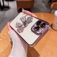 thumbnail image 3 of Compatible with iPhone 15 Pro Max Glitter Case,Luxury Cute Bowknot Sparkle Shine Diamond Design with Bling Plating Logo View,Aesthetic Shockproof Bumper Cover for Women Girls-Pink, 3 of 7