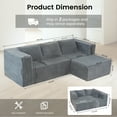 thumbnail image 3 of MOPHOTO Cloud Sectional Couch with Chaise, Comfy L Shaped Chaise Modern Modular Sofa with Deep Seat, Upholstered Couches for Living Room, Bedroom, No Assembly Required, 3 of 12