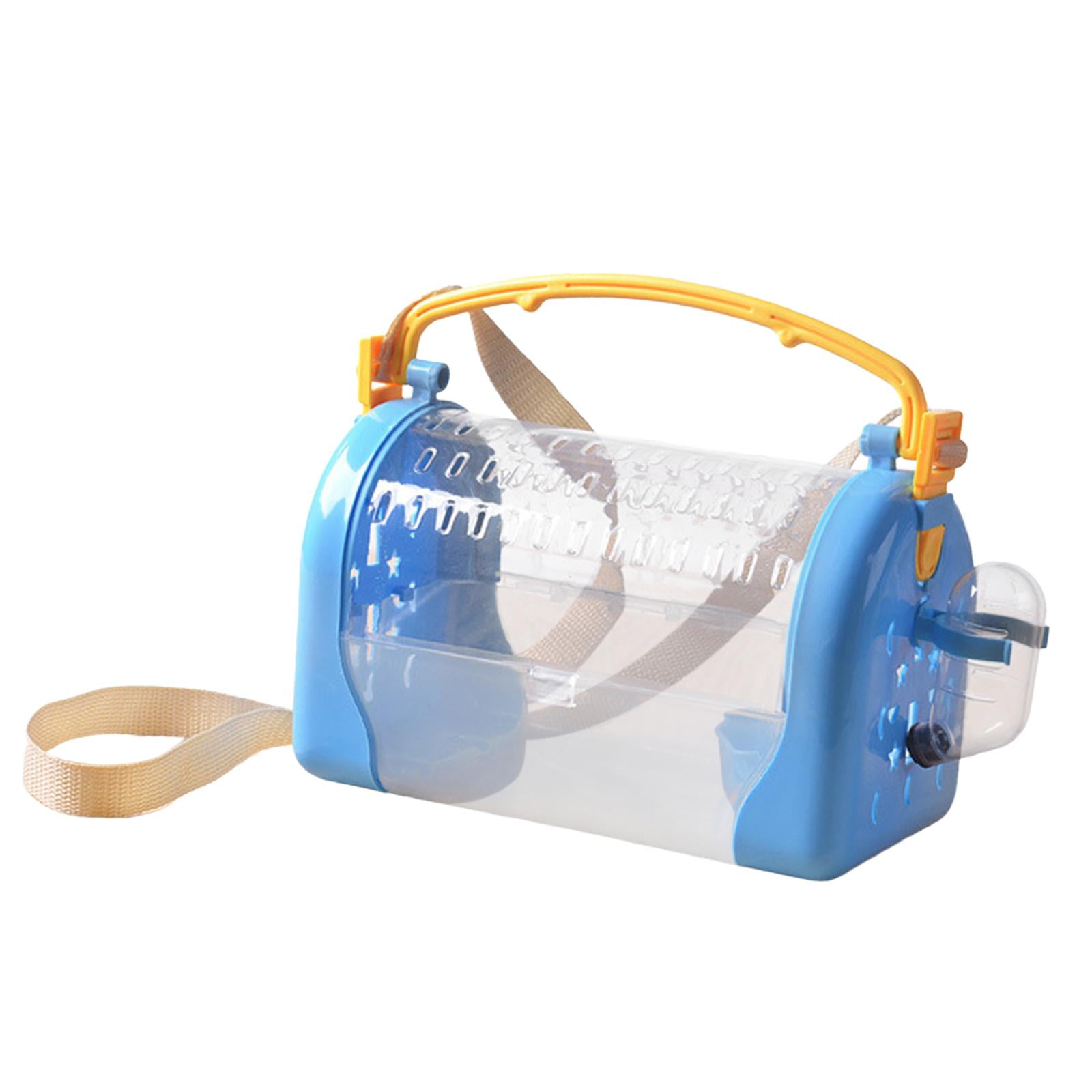 Hamster Carrier Cage Guinea Pig Travel Transport Dwarf Hamster Portable with Water Bottle Food Bowl for Chinchilla Gerbil Hedgehog Outdoor Blue
