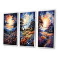 thumbnail image 3 of Designart "Blue Bonnet Bliss landscape III" Floral Framed Wall Art Set Of 3 - Blue Blue Bonnets Frame Canvas Set For Living Room Decor, 3 of 7