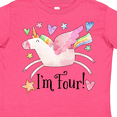 thumbnail image 4 of Inktastic I'm 4 Cute Rainbow Unicorn with Stars and Hearts Boys or Girls Toddler T-Shirt, 4 of 5