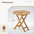 thumbnail image 2 of Demi Bonn 27" Teak Wood Patio Table with Slatted Tabletop and Sturdy X-Shaped Frame, Modern Outdoor Dining Table, Perfect for Small Space, Brown, 2 of 9