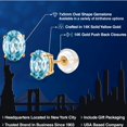 thumbnail image 2 of Gem Stone King 14K Yellow Gold Blue Zircon Stud Basket Setting Earrings for Women Men (2.40 Cttw, Gemstone December Birthstone, Oval 7X5MM), 2 of 6