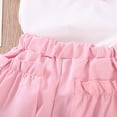 thumbnail image 7 of Xyant Toddler Baby Girls Clothes 2Pcs Summer Outfits Ruffle Sleeve T-shirt + Solid Shorts Cute Infant Girl Clothes Set (Pink,4-5 Years), 7 of 7