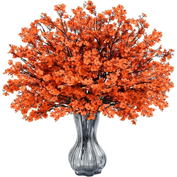 6Pcs Fake Flowers Babys Breath Silk Artificial Flowers Gypsophila Bouquets Bulk Real Touch Fall Stems for Fall Thanksgiving Autumn Home Decor DIY Floral Arrangement