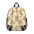 thumbnail image 3 of Geometric Diamond Beige Pattern Backpack for School, Cute School Bag with Adjustable Shoulder Straps and Padded Back, 13.8"x11.4"x6", 3 of 5