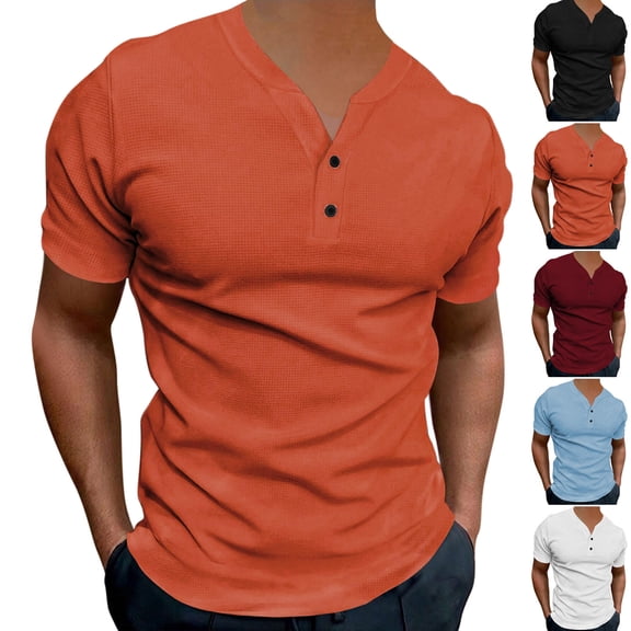 Timegard T Shirts for Men Notched V Neck Drop Shoulder Short Sleeve Tee Loose Casual Solid Color Tops