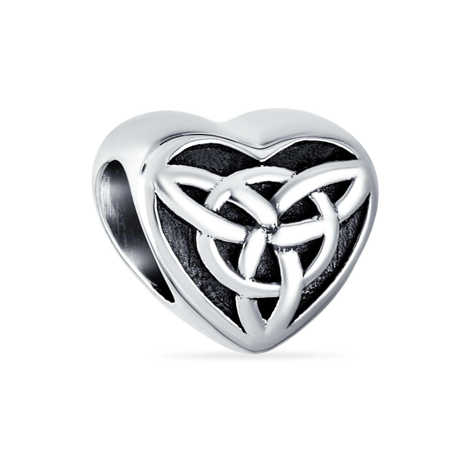 Celtic Knot Charm Bead Small Bridal Heart Celtic Knot Charm Bead Small Bridal Heart