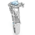 thumbnail image 3 of Claddagh Aquamarine Diamond Ring In Solid 14k White Gold, 3 of 6