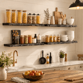 Floating Shelves For Wall Decor Rustic Solid Elm Wood Live Edge Mounted ...