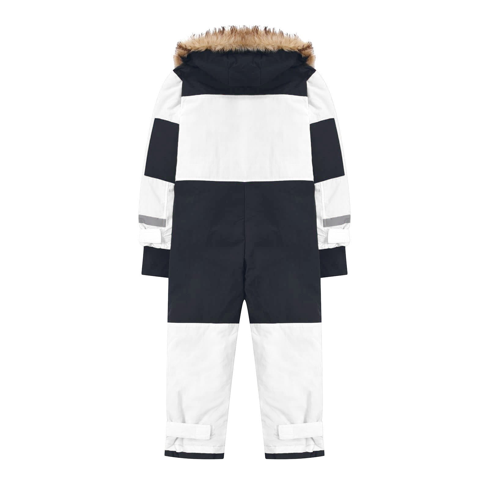 Gubotare Kids Girls Boys Snow Suits One Piece Snowsuits Winter Warm Outdoor Ski Suits Waterproof Windproof Snowboard Jumpsuits Size 12 18 Months (White,12-18 Months)