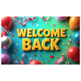 thumbnail image 4 of LUUFILx Welcome Back Banner Gradient Heart Stars Party Decoration Background Backdrop for Office Classroom Event Photography Celebration Decors, 4 of 7