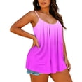thumbnail image 6 of Jalioing Womens Plus Size Camisoles Loose Pleated Sleeveless Spaghetti Strap Tank Tops Fashion Gradient Summer Cami Shirts, 6 of 7