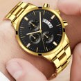 thumbnail image 4 of Simple Casual Men Business Steel Strap Buckle Date Quartz Analog Wrist Watch, 4 of 8