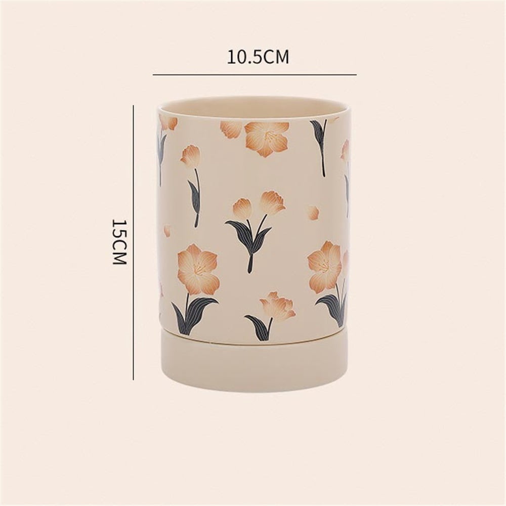 Ceramic Utensil Holder,  Kitchen Utensil Crock for Counter Drying Rack with Drain Tray