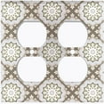 thumbnail image 3 of Metal Light Switch Plate Cover Mandala Green Tan Floral Pattern Damask MDL108, 3 of 13