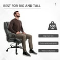 thumbnail image 3 of Vinsetto 500lbs Big and Tall Office Chair with Wide Seat, Executive Computer Desk Chair with Adjustable Height, Swivel Wheels and Linen Finish, Dark Grey, 3 of 9