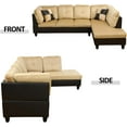thumbnail image 5 of PonLiving Sectional Sofa, 102.5" 2 Piece Living Room Couch , L Facing Chaise, Microfiber with Faux Leather Beige, 5 of 6