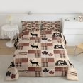 thumbnail image 2 of Homewish Woodland Wildlife Deer Bedding Comforter Set 2pcs for Kids Teens Adults,Maple Leaves Twin Comforter Sets Microfiber,Geometric Plaid Grid Breathable Bedding Set,Ultra Soft Home Decor, 2 of 8