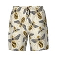 thumbnail image 4 of Lsque Mens Swim Trunks Flying Bees1 Pattern - Bathing Suit Compression Liner - Beach Swim Shorts Swimwear - (S-3XL) - Stretch Quick Dry -Small, 4 of 9