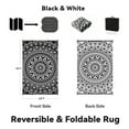 thumbnail image 7 of VUNATE Outdoor Rug 6'x9' Patio Rug Waterproof Woven Plastic Indoor Outdoor Mat for Picnic RV Porch Camping Reversible Lightweight Boho Outside Rug Black White, 7 of 7