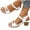 White, variant on Fnooota Womens Heeled Sandals, Chunky Open Toe Non-slip Ankle Strap Summer Shoes White Size 8