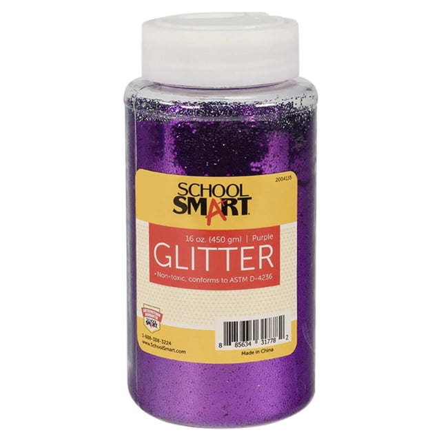 School Smart Craft Glitter Tarro de 1 libra, color morado