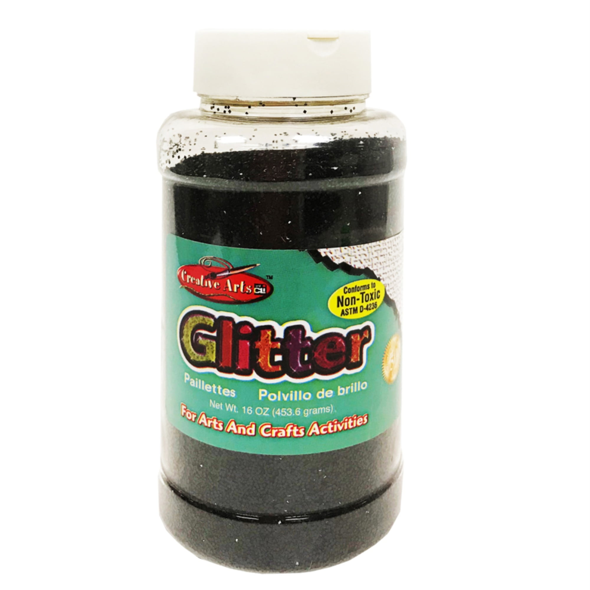 Charles Leonard CHL41120 Creative Arts Glitter Can 1 lbs, Black