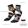 thumbnail image 4 of Uemuo Flower Horn Skull Printed Crew Socks, Moisture-Wicking Socks, Athletic Socks for Men Breathable Cushion Socks Casual Sport Socks for Running Traveling, 4 of 6