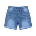 thumbnail image 7 of Jsaierl Womens Jean Shorts Summer Distressed Denim Shorts Pants Ripped Pull On Bermuda Jean Shorts, 7 of 7