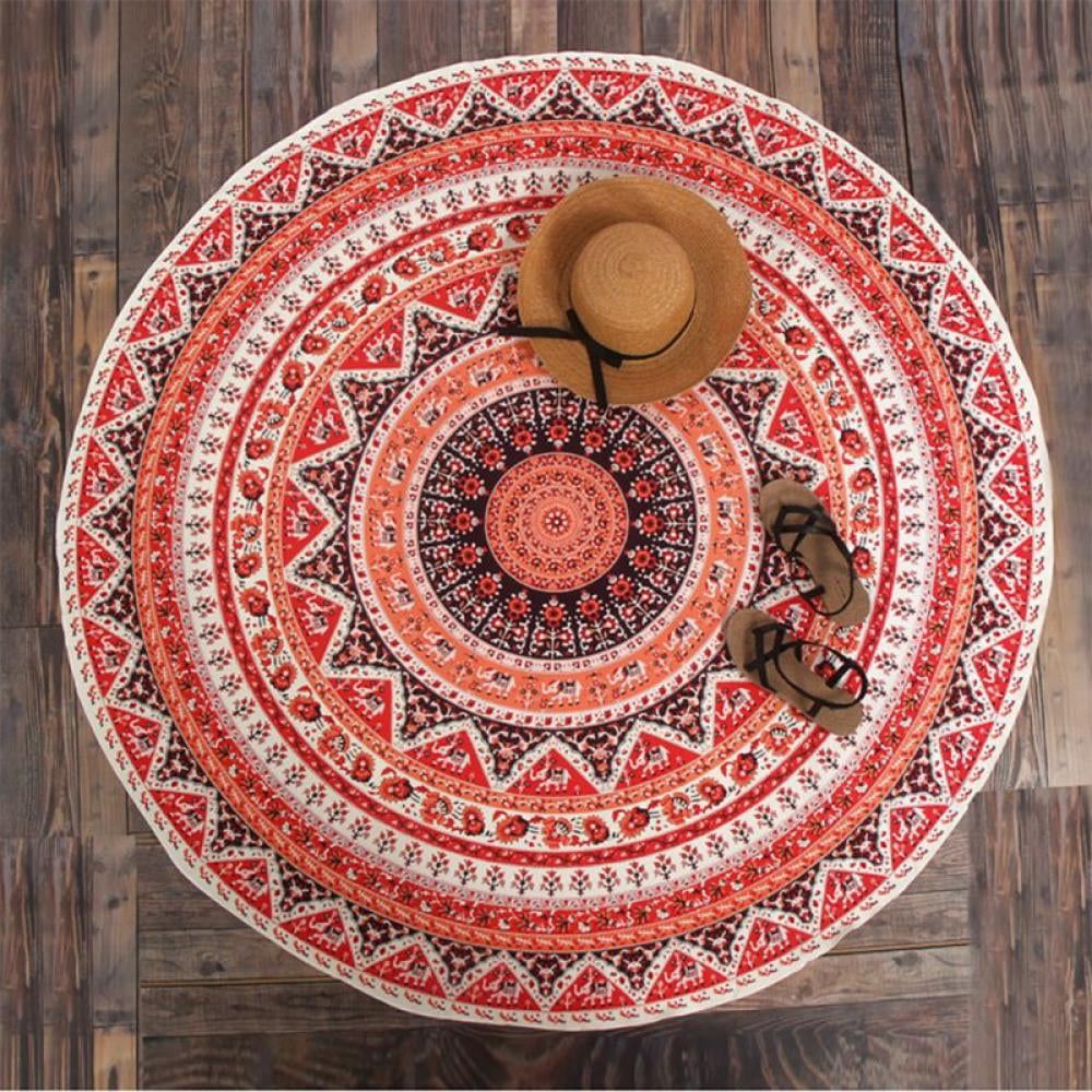 Summark Round Beach Tapestry ,Mandala Throw Boho Hippie Beach Blanket
