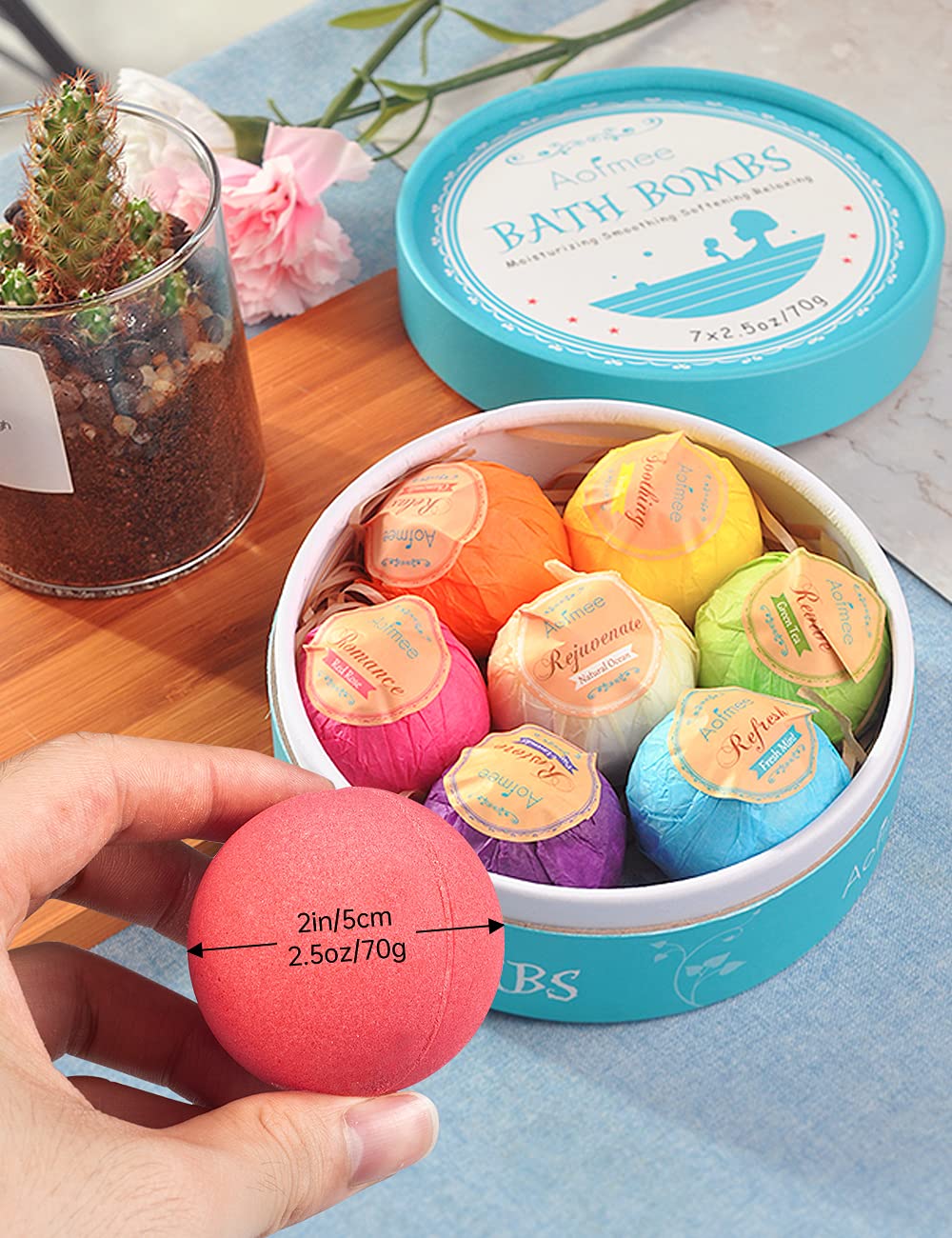 Aofmee Bath Bombs Set 7 Natural Spa Fizzy Salts photo 2